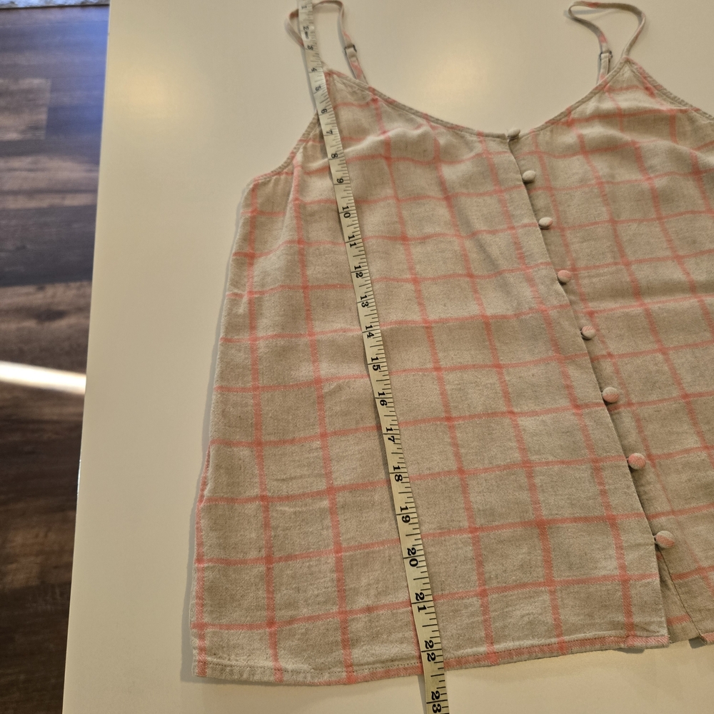 Lucky Brand Pink and Cream Plaid Tank Top - Picture 4 of 6
